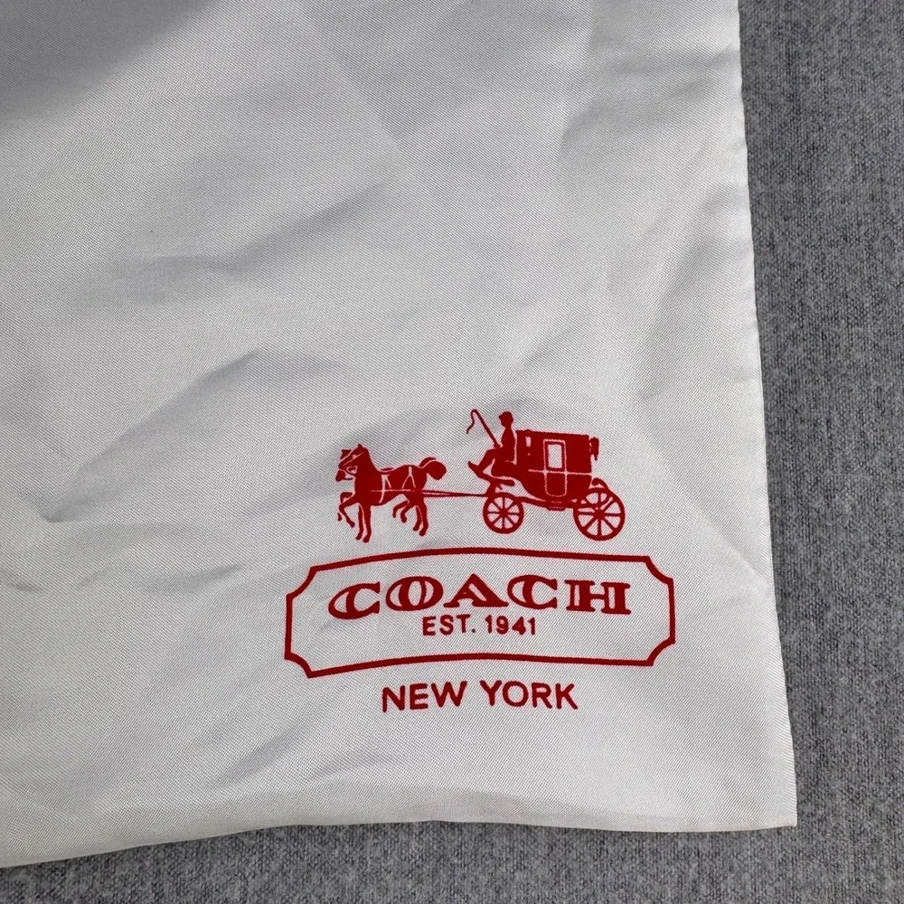 Coach White Satin Drawstring Dust Bag Storage Pouch 19x15 Y2K Vintage